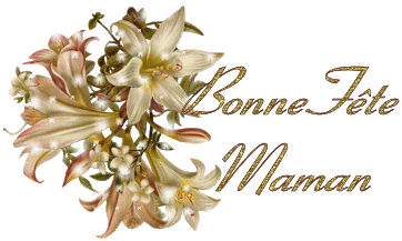 Gif animé bonne fête maman fleurs dorées
